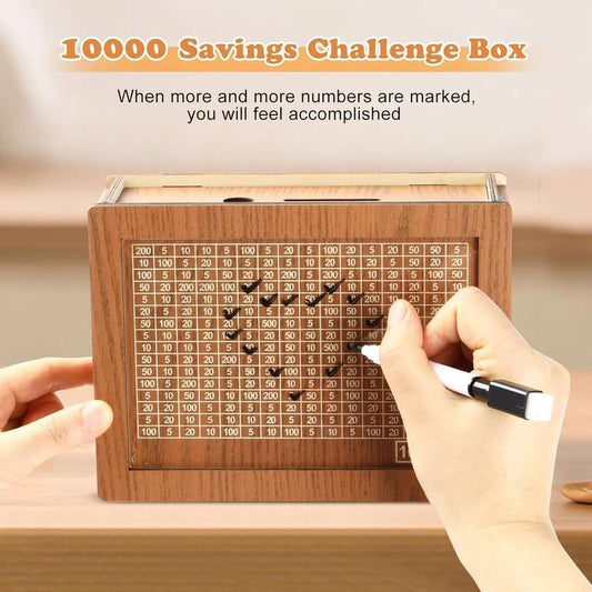 Wooden Piggy Bank for Saving Money Challenges | Safe, Stylish and Fun for All Ages!