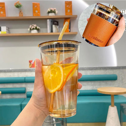 Premium Coffee & Water Glass – Stylish, Leak-Proof & Reusable!