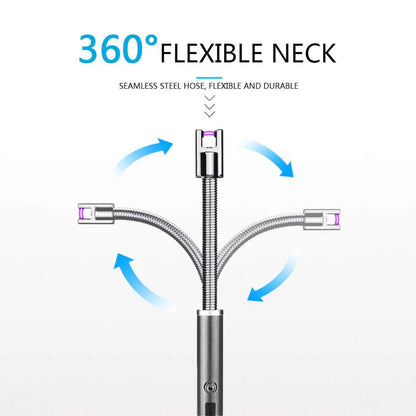 Rechargeable Electric Lighter – USB Arc Lighter for Candles, Gas, Kitchen Use | Windproof, Flameless, 360° Flexible Neck | Eco-Friendly & Multi-Purpose