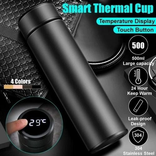 Smart Temperature Water Bottle –Smart Flask 500ml with LED Temperature Display | Sip Smart, Stay Hydrated!