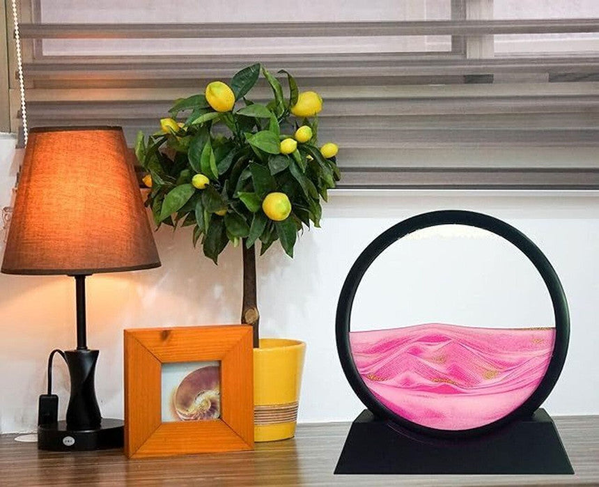 360° Rotating Moving Sand Art Glass Frame – Calm. Create. Captivate.