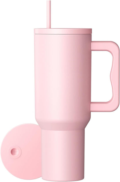 Pink Gradient Tumbler – Stylish, Durable & Travel-Friendly! 1200 ML Tumbler with Lid and Straw, Leakproof Double Insulated Mug