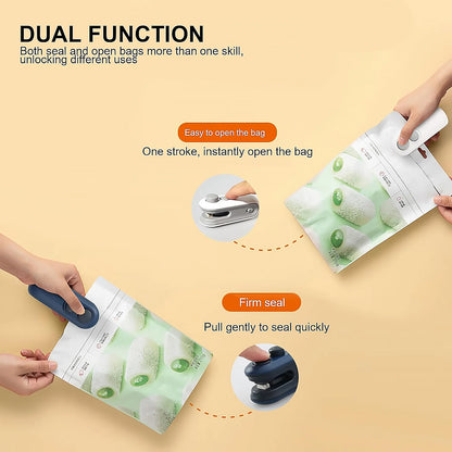 Portable Plastic Bag Sealing Machine 2 in 1 USB Rechargeable Magnetic Heat Sealing & Cutting, Portable Handheld Vacuum Sealer for Food, Snacks, Chips, Fresh Storage, Plastic Bags Sealing Machine