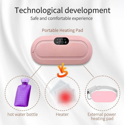 Period Cramp Relief Massager & Heating Pad – 3Temperature, 4-Massage Modes, Device Menstrual Period Pain Relief (Pink A)