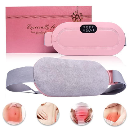 Period Cramp Relief Massager & Heating Pad – 3Temperature, 4-Massage Modes, Device Menstrual Period Pain Relief (Pink A)