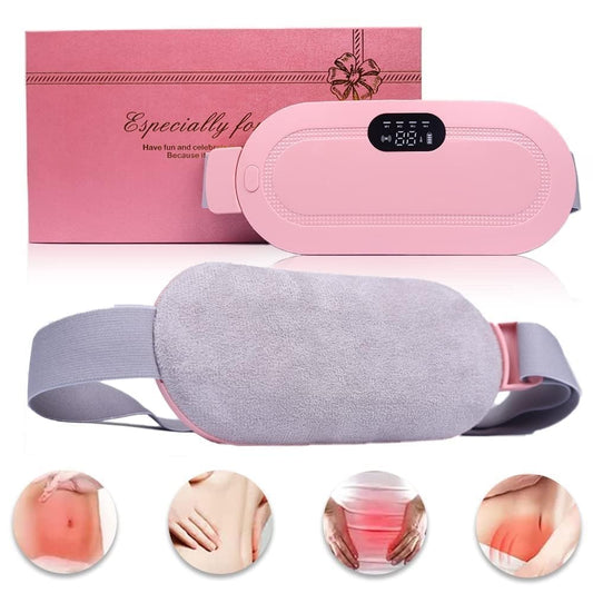 Period Cramp Relief Massager & Heating Pad – 3Temperature, 4-Massage Modes, Device Menstrual Period Pain Relief (Pink A)