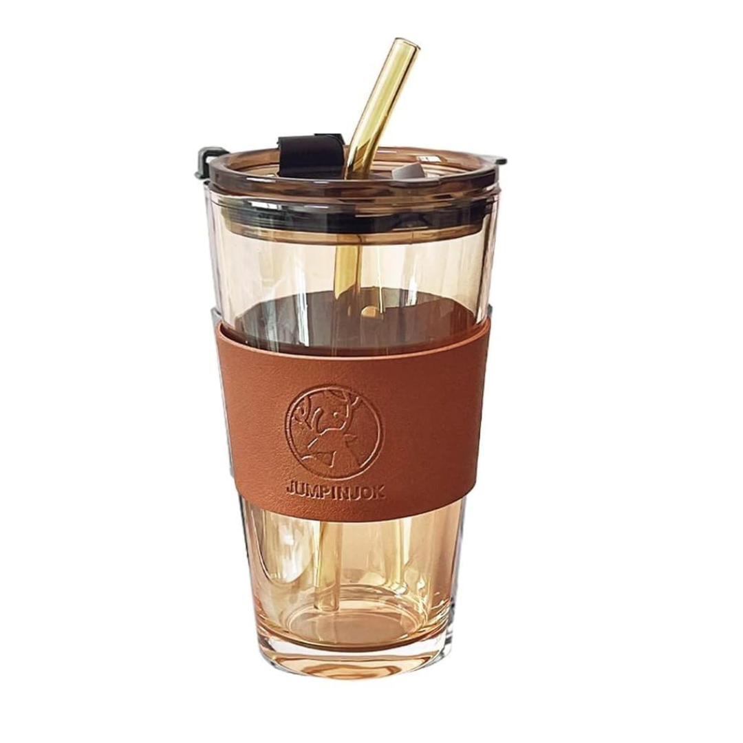 Premium Coffee & Water Glass – Stylish, Leak-Proof & Reusable!