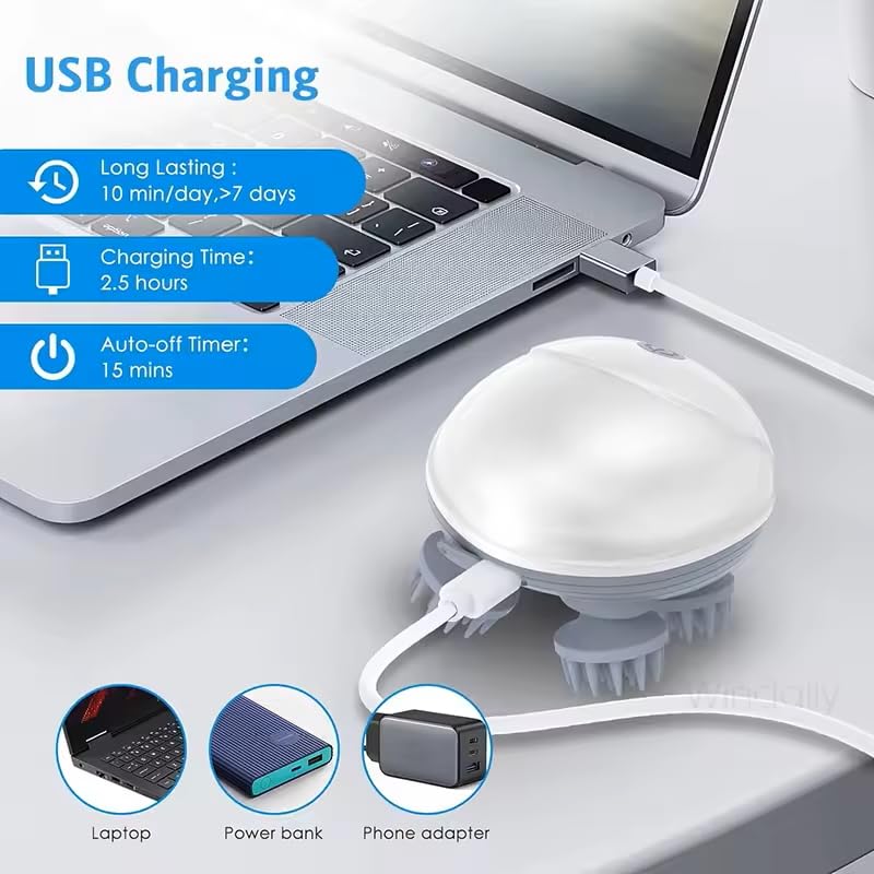 Smart Scalp Massager –Electric4 Heads Scalp Massager, Relax. Recharge. Regrow