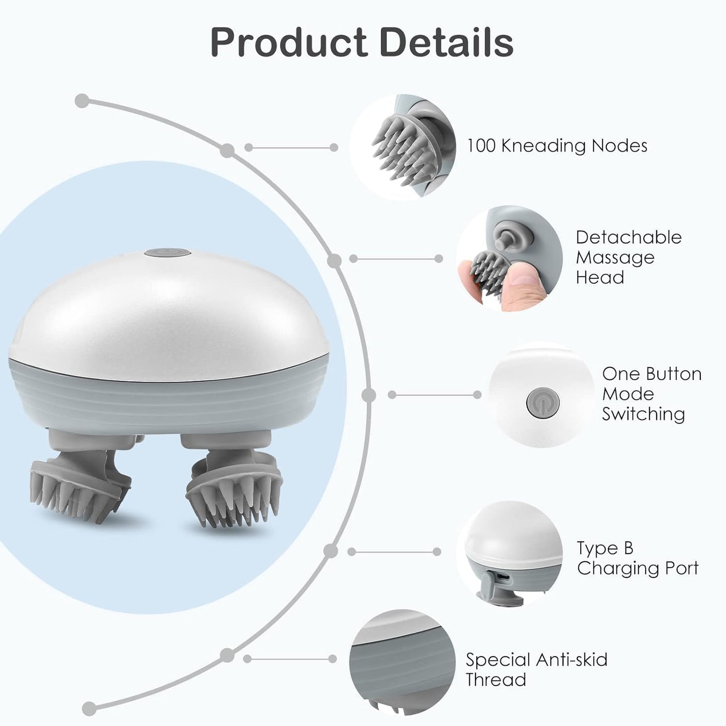 Smart Scalp Massager –Electric4 Heads Scalp Massager, Relax. Recharge. Regrow