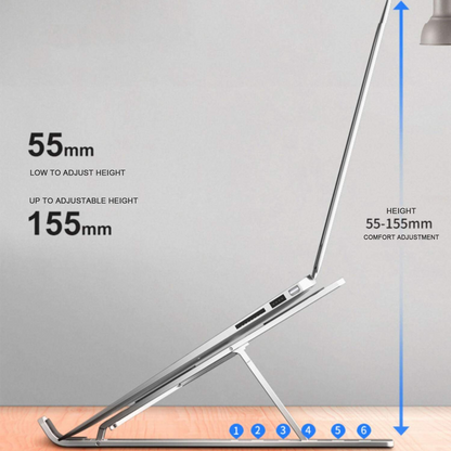 Aluminum Laptop Tablet Stand Fold-Up Adjustable, Ventilated, Portable Holder– Strong. Adjustable. Ergonomic.