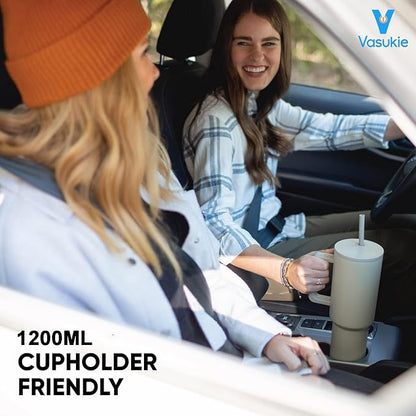 Pink Gradient Tumbler – Stylish, Durable & Travel-Friendly! 1200 ML Tumbler with Lid and Straw, Leakproof Double Insulated Mug