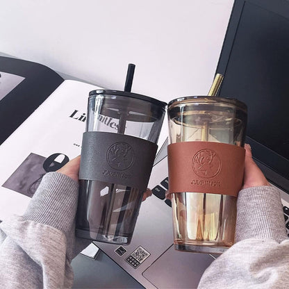 Premium Coffee & Water Glass – Stylish, Leak-Proof & Reusable!