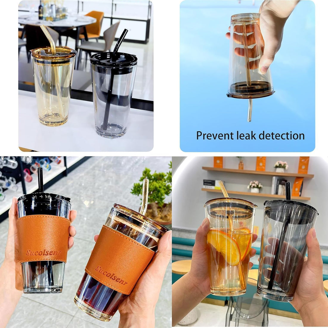 Premium Coffee & Water Glass – Stylish, Leak-Proof & Reusable!
