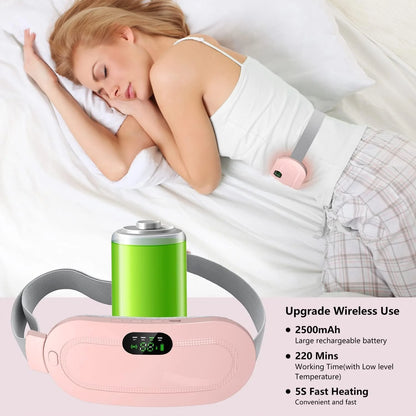Period Cramp Relief Massager & Heating Pad – 3Temperature, 4-Massage Modes, Device Menstrual Period Pain Relief (Pink A)